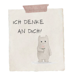 Mutmach Monster mit Botschaft: Ich denke an dich