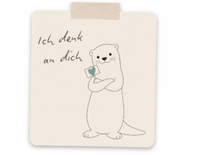 Notizzettel Otter Illustration "Ich denk an dich"