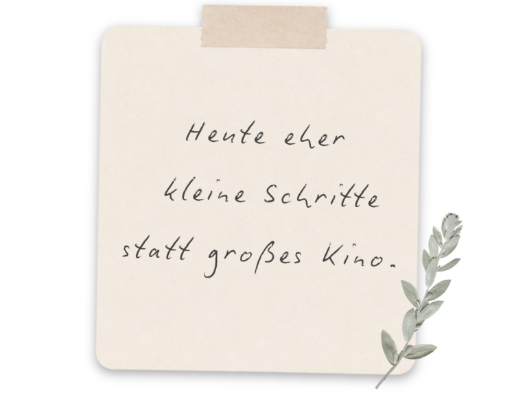 Heute eher kleine Schritte, statt großes Kino.