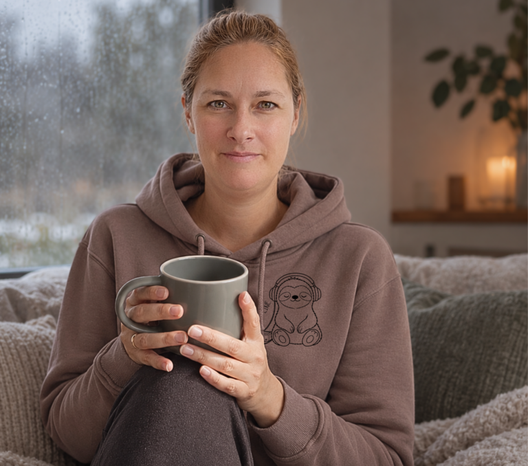 Hoodie Faultier "Kurz offline "