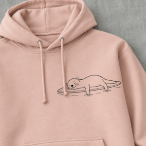 Hoodie mit Otter auf Surfbrett