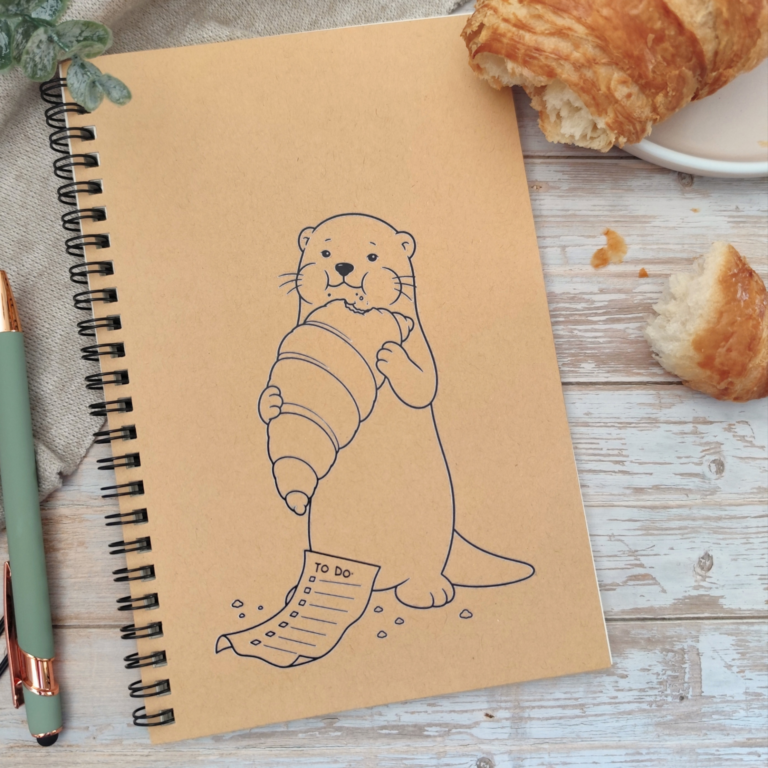Notizbuch Otter mit Croissant